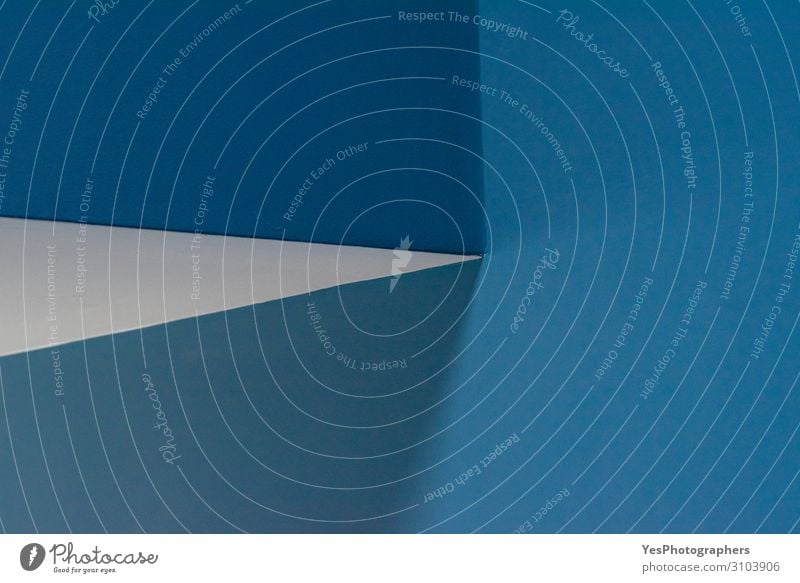 Eckwände in Nahaufnahme. Modernes Design, Details der Wohnungseinrichtung Stil Innenarchitektur Gebäude Architektur Beton modern neu Sauberkeit blau weiß