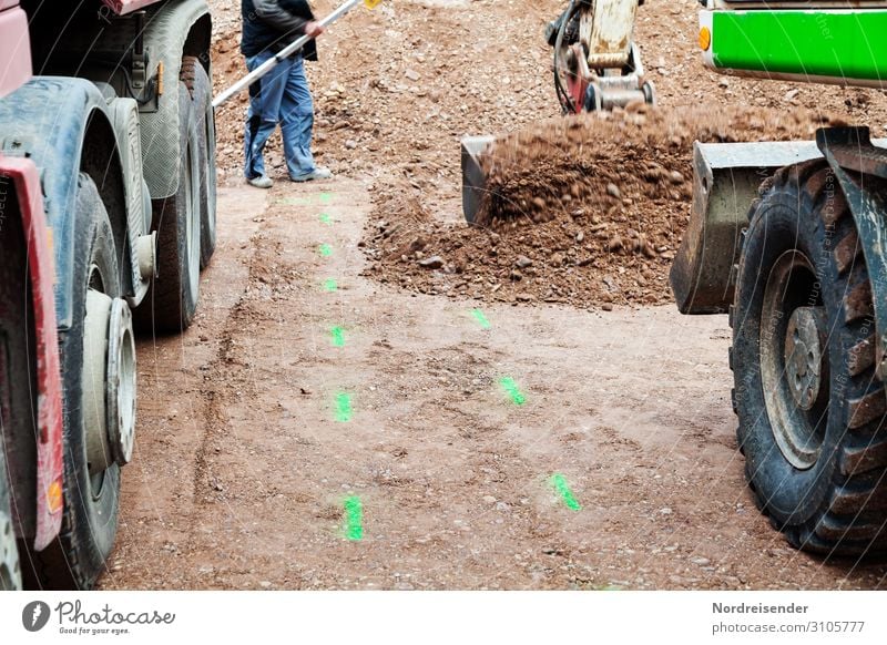 Baustellenverkehr Arbeit & Erwerbstätigkeit Beruf Handwerker Arbeitsplatz Wirtschaft Güterverkehr & Logistik Mittelstand Team Werkzeug Maschine Baumaschine