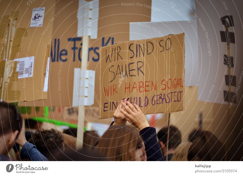 it´s friday Mensch Menschenmenge Umwelt Natur Klima Klimawandel Wetter Zeichen Schriftzeichen Hinweisschild Warnschild Bewegung Demonstration fridays for future