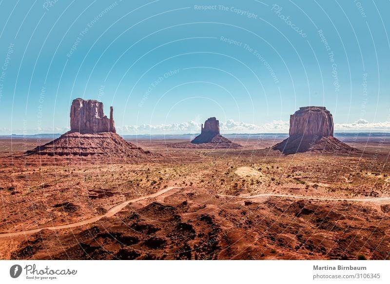 Monument Valley Ferien & Urlaub & Reisen Berge u. Gebirge Natur Landschaft Sand Himmel Horizont Park Felsen Schlucht Denkmal Stein wild blau rot wüst Tal Utah