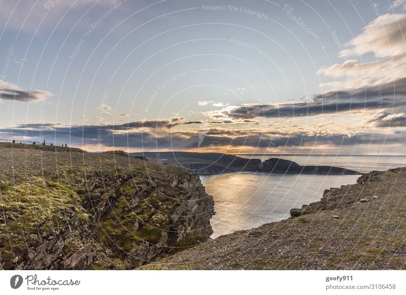 Landschaften am Nordkap Ferien & Urlaub & Reisen Tourismus Ausflug Abenteuer Ferne Freiheit Expedition Sonne Meer Natur Wasser Himmel Wolken Horizont