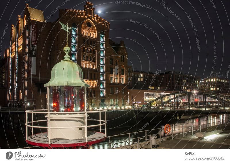 Historische Gebäude Hamburgs bei Nacht. Stil Design Freizeit & Hobby Ferien & Urlaub & Reisen Tourismus Ausflug Sightseeing Städtereise Häusliches Leben