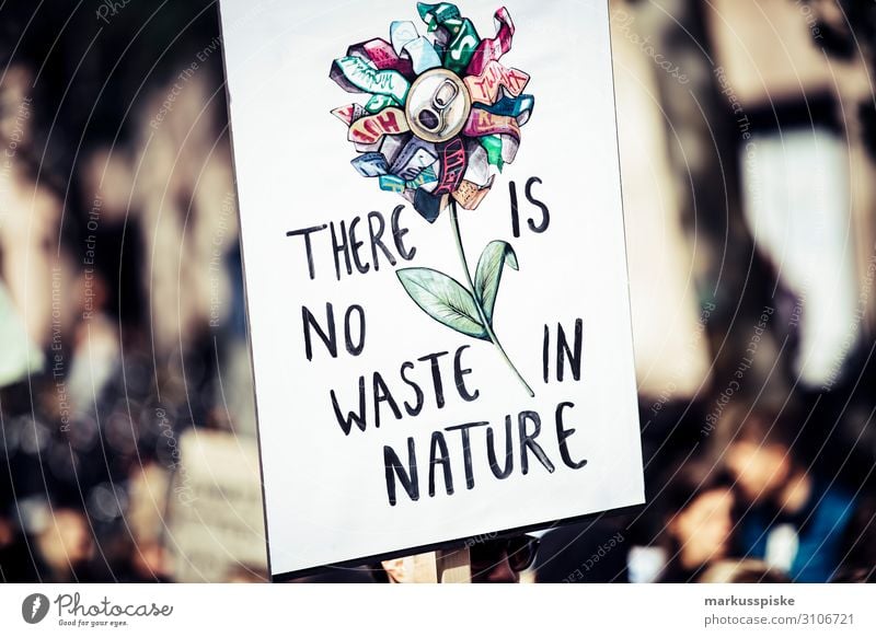 There is not waste in nature Kind Student Desaster Frieden Global Climate Mobilisation Global Climate Strike activist appeal atmosphere Hintergrundbild blue