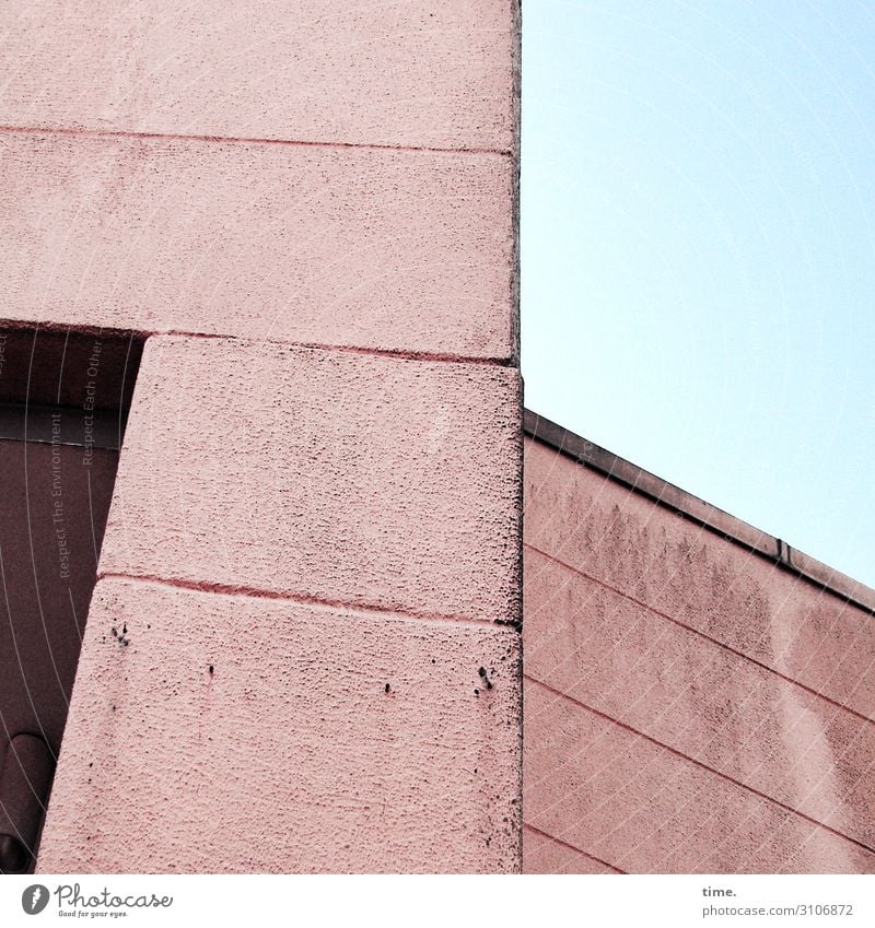 Statement Himmel Schönes Wetter Hamburg Haus Bauwerk Gebäude Architektur Mauer Wand Fassade Beton Betonmauer Betonwand Betonklotz Stein Linie sportlich fest