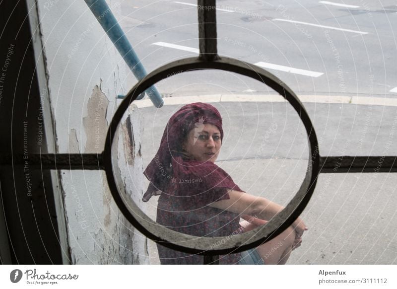 Im Fadenkreuz des Fotografen Mensch feminin Frau Erwachsene 1 Lächeln Blick Coolness Optimismus Zufriedenheit Erwartung bedrohlich geheimnisvoll Lebensfreude