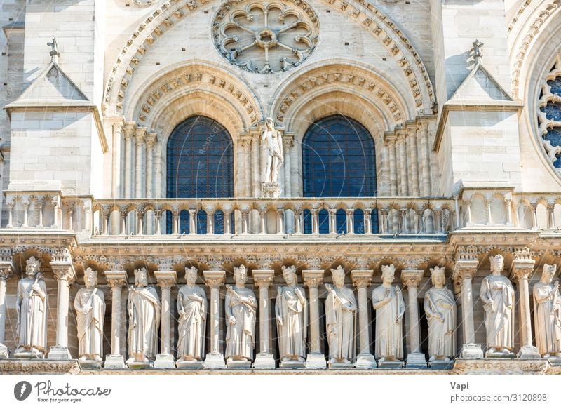 Details an der Fassade der Notre-Dame de Paris Stil Design Ferien & Urlaub & Reisen Tourismus Ausflug Sightseeing Städtereise Sommerurlaub Skulptur Architektur