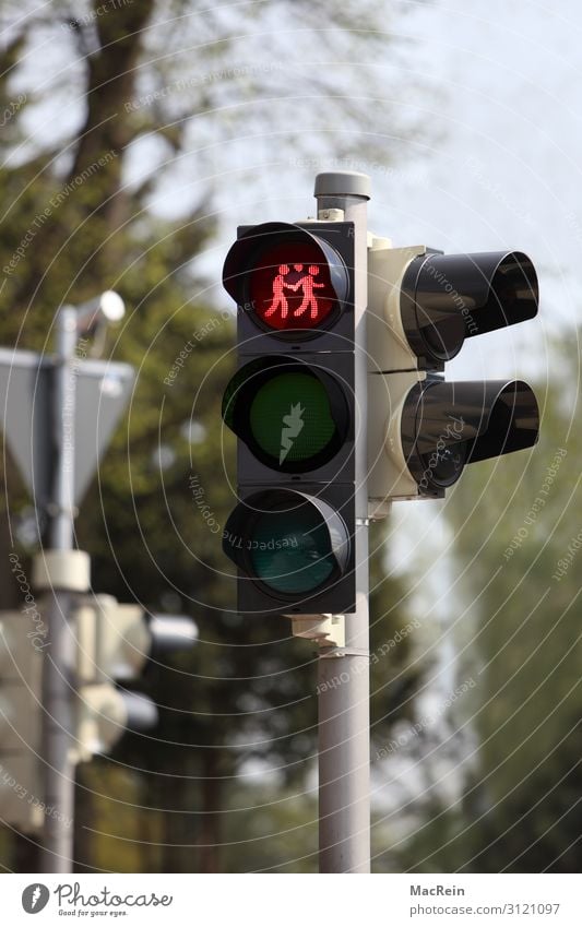 Ampelanlage für Gleichgeschlechtige Homosexualität Zeichen Verkehrszeichen rot lesbenampel Piktogramm Symbole & Metaphern paar pärchen schwulenampel weiblich