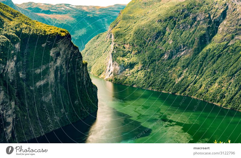 Panorama Norwegen Panorama (Aussicht) Panorama (Bildformat) Weitwinkel Fjord See Fjäll Landschaft seenlandschaft Norweger Skandinavien Poster Leinwand Wolken