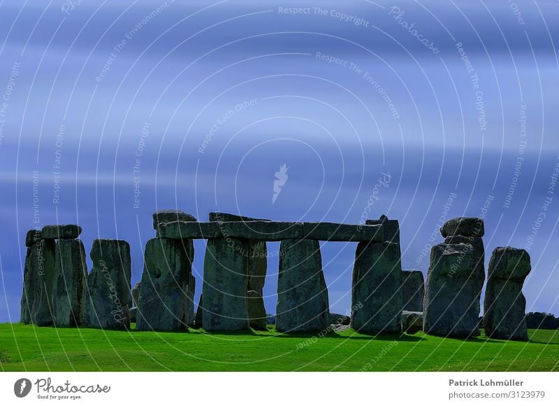 Stonehenge Tourismus Ausflug Sightseeing Umwelt Natur Landschaft Himmel Schönes Wetter Wiese Salisbury England Großbritannien Europa Sehenswürdigkeit