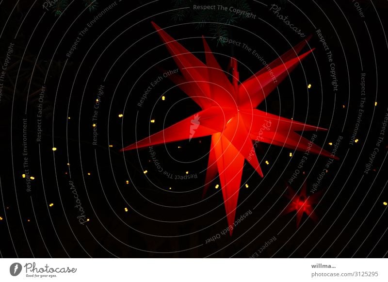 adventsstern Adventsstern Weihnachtsstern Weihnachten & Advent Licht Weihnachtssymbol leuchten rot schwarz Farbfoto