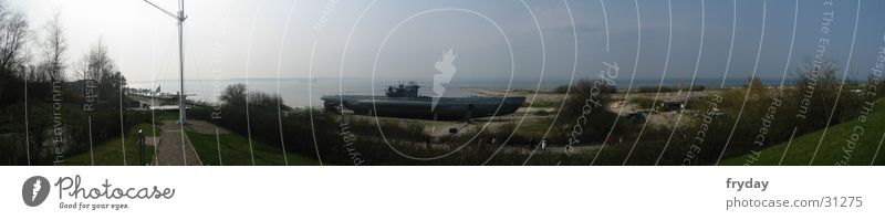 Laboe U-Boot Panorama (Aussicht) Weitwinkel Kieler Förde Denkmal Europa Ostsee U 995 groß Panorama (Bildformat)