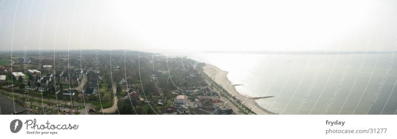 Laboe Flug Panorama (Aussicht) Weitwinkel Vogelperspektive Kieler Förde Europa Ostsee groß Panorama (Bildformat)