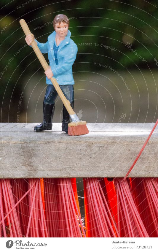 Besenrein Lifestyle Häusliches Leben Wohnung Kehren Arbeitsplatz feminin Garten Arbeitsbekleidung Hose Jacke Arbeit & Erwerbstätigkeit Reinigen außergewöhnlich