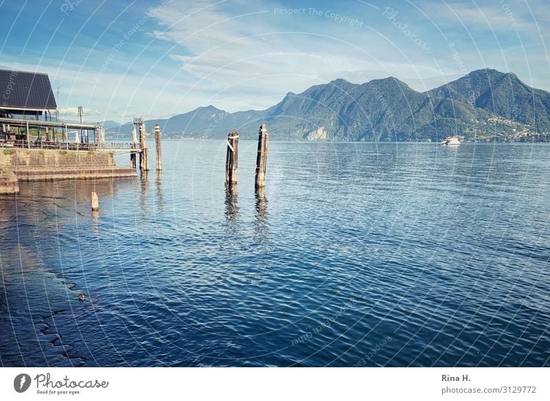 Schönes Wetter Lifestyle Ferien & Urlaub & Reisen Ausflug Sonne Berge u. Gebirge Natur Landschaft Himmel Herbst See Intra Lago Maggiore Italien Dorf