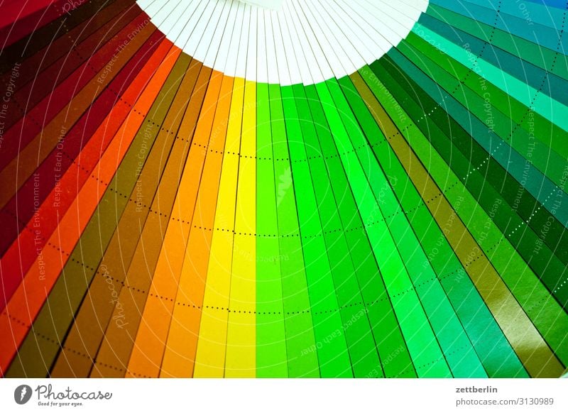 Farbfächer (grün und so) mehrfarbig Druck Druckerei Schriftstück Farbe Farbkarte Farbskala Farbbrillianz Farbwert Farbenspiel Farbverlauf kalibrierung
