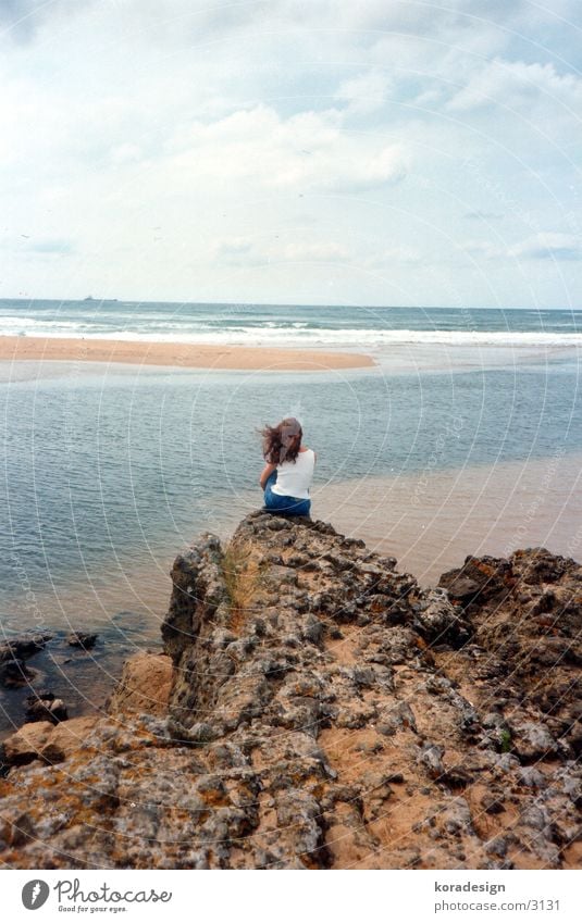 Einsamkeit Meer See träumen riva Wasser Felsen