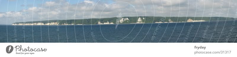 Rügen Weitwinkel Panorama (Aussicht) Königsstuhl Wolken Horizont Wasser Kreidefelsen Himmel Ostsee groß Panorama (Bildformat)