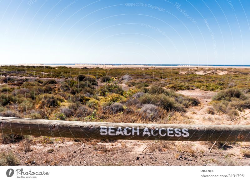 Access granted Ferien & Urlaub & Reisen Ferne Sommer Natur Horizont Strand Erholung Himmel Sand Schönes Wetter Wolkenloser Himmel Landschaft Sommerurlaub