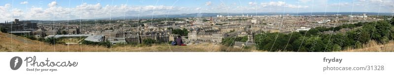 Edinburgh Panorama (Aussicht) Weitwinkel Schottland Stadt Dach Hafen groß Panorama (Bildformat)