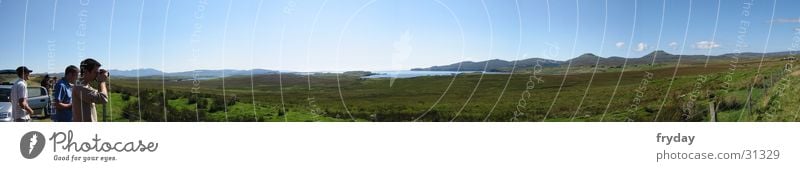 highlands #1 Panorama (Aussicht) Weitwinkel Schottland Highlands Gegenlicht Gras Berge u. Gebirge Weide Schönes Wetter groß Panorama (Bildformat)