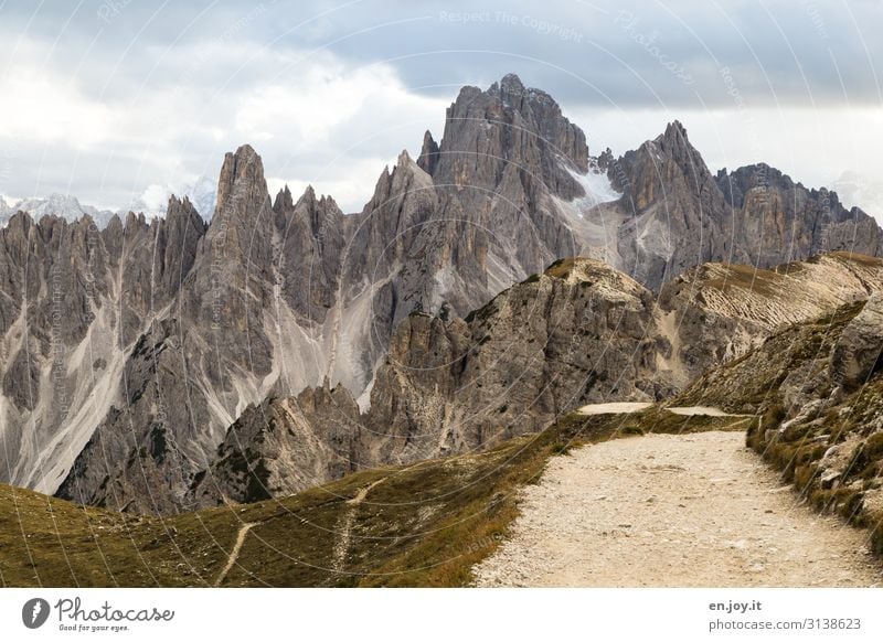 Rückweg Ferien & Urlaub & Reisen Tourismus Ausflug Ferne Expedition Berge u. Gebirge wandern Natur Landschaft Wolken Klima Klimawandel Felsen Alpen Dolomiten