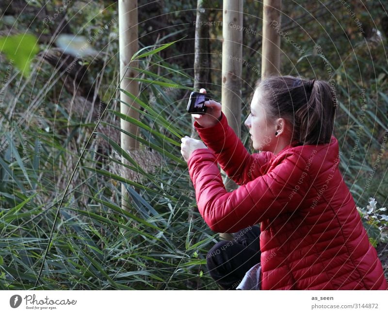 Auf der Pirsch Handy Videokamera Fotokamera Technik & Technologie Unterhaltungselektronik Telekommunikation Internet Mädchen Jugendliche Gesicht 1 Mensch