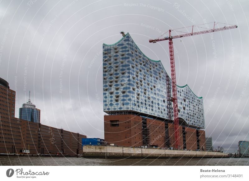 Baustelle Stil Städtereise Musik Arbeitsplatz Kunst Architektur Musik hören Bühne Opernhaus Bucht Hamburg Hafenstadt Fassade Sehenswürdigkeit Wahrzeichen