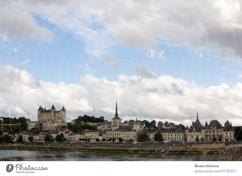 Entlang der Loire 3 Frankreich Fluss Schloss Türme historisch Gebäude Architektur Außenaufnahme Wahrzeichen Ferien & Urlaub & Reisen Tourismus Sehenswürdigkeit