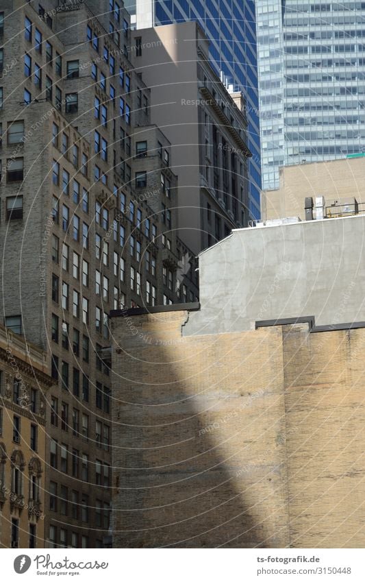 Fassaden-Nomaden Häusliches Leben Wohnung Haus Arbeitsplatz Büro Business New York City Stadt Stadtzentrum Skyline Menschenleer Einfamilienhaus Bauwerk Gebäude