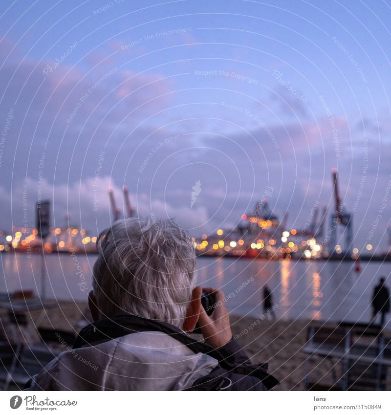 Fotomotiv Containerhafen Burchhardkai Ferien & Urlaub & Reisen Tourismus Ausflug Ferne Sightseeing Mensch feminin Erwachsene Senior Leben Kopf 1 Hamburg