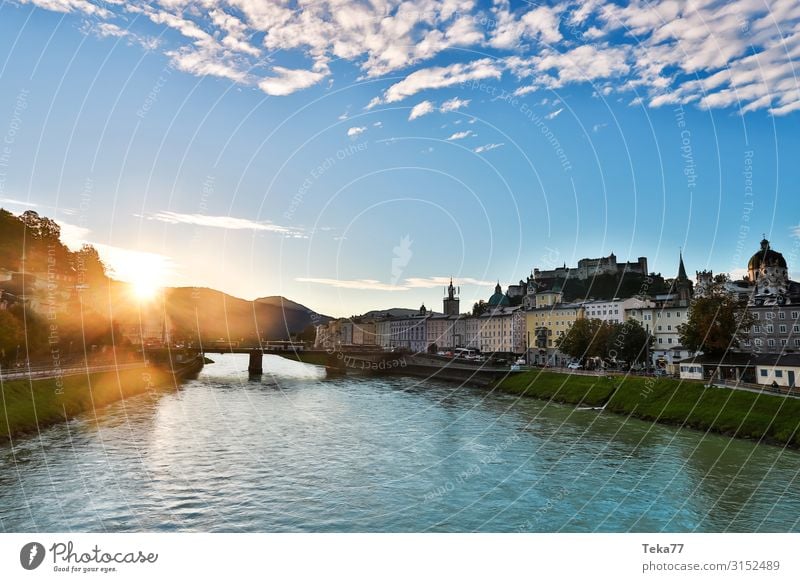 Salzburg #1 Österreich Dorf Kleinstadt Hauptstadt Stadtzentrum Stadtrand Altstadt Skyline ästhetisch Farbfoto Außenaufnahme Morgendämmerung