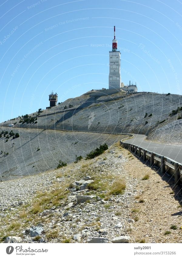 Bergetappe in der Provence Mont Ventoux Frankreich Berge u. Gebirge Schönes Wetter Sommer Sonnenlicht Radrennen Tour de France Landschaft Natur Gipfel