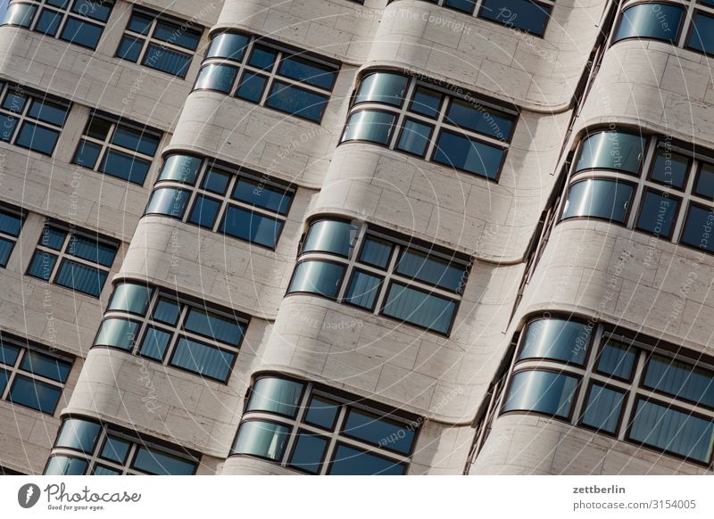 Shellhaus Berlin Architektur Bauhaus Etage Fassade Fenster Vorderseite Gebäude Haus shell haus shellhaus Menschenleer Textfreiraum Hintergrundbild Tiergarten