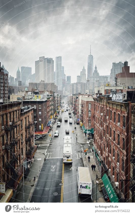 Chinatown, New York City Ferien & Urlaub & Reisen Sightseeing Städtereise Himmel Wolken Gewitterwolken schlechtes Wetter Manhattan Stadt Stadtzentrum Skyline