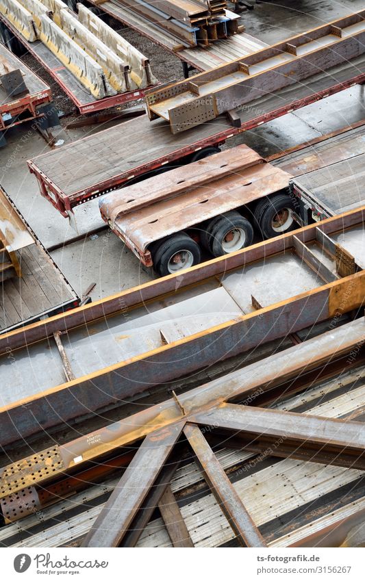 Stahlträger vs. Strahlsäger Arbeit & Erwerbstätigkeit Beruf Baustelle Wirtschaft Business Unternehmen Baumaschine Technik & Technologie Industrie New York City