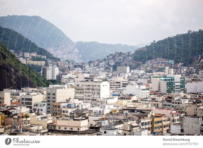 Favela in der Ferne Ferien & Urlaub & Reisen Tourismus Städtereise Hügel Stadt Stadtzentrum Stadtrand überbevölkert Haus Hütte Hochhaus Armut Bildung Desaster