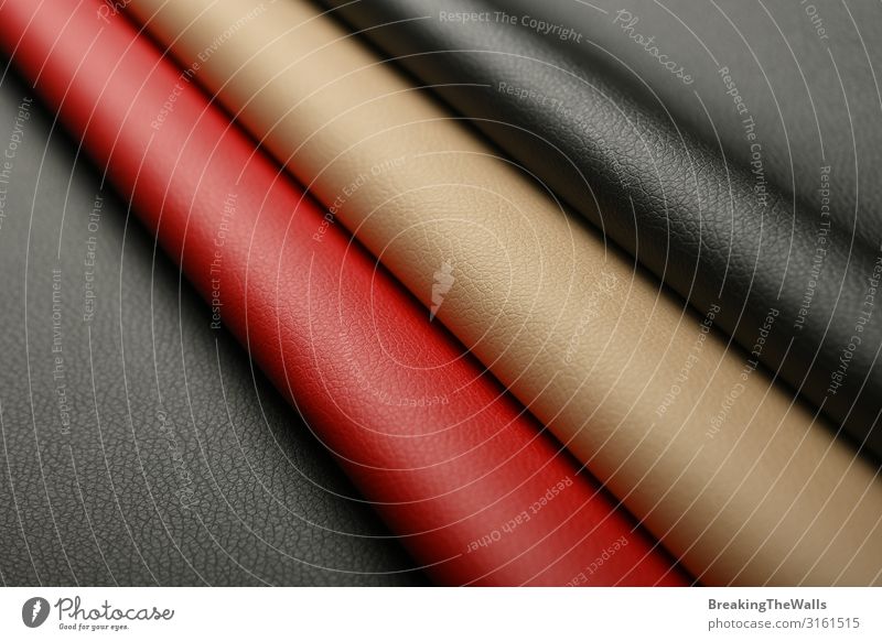 Hintergrund aus schwarzem, rotem und beigefarbenem weißem Leder Reichtum Freizeit & Hobby Basteln Innenarchitektur authentisch dunkel natürlich Farbe