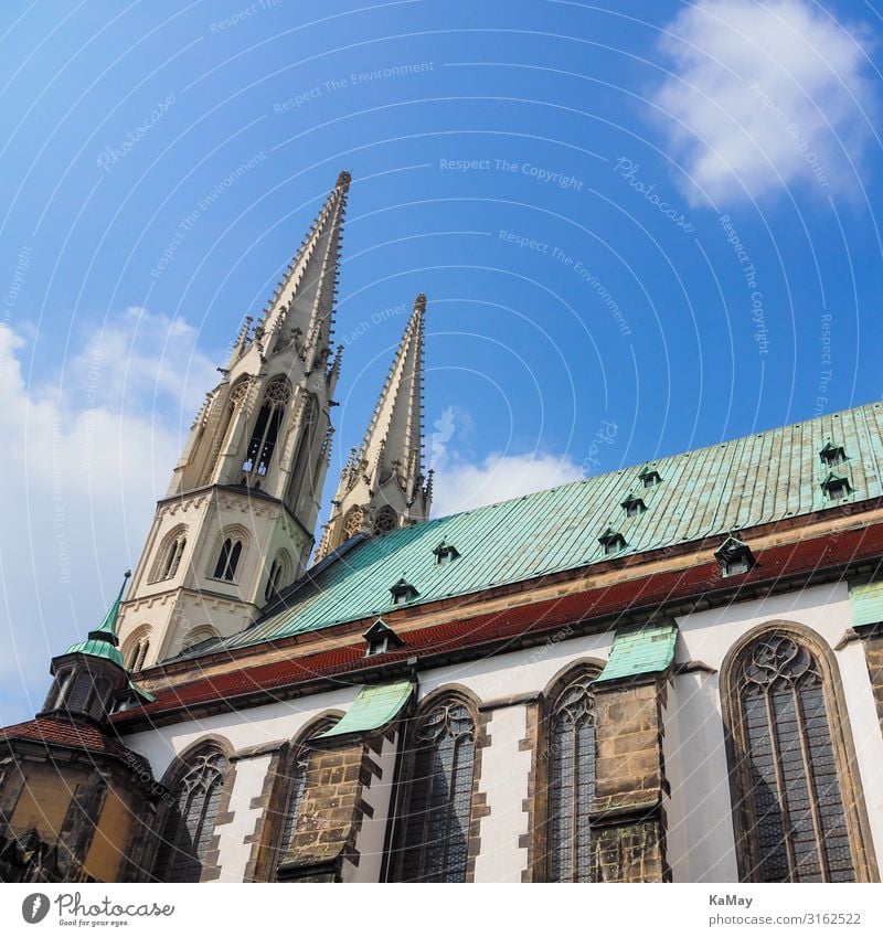 St. Peter und Paul Kirche in Görlitz Himmel Frühling Schönes Wetter Sachsen Deutschland Europa Kleinstadt Stadt Altstadt Menschenleer Dom Bauwerk Gebäude