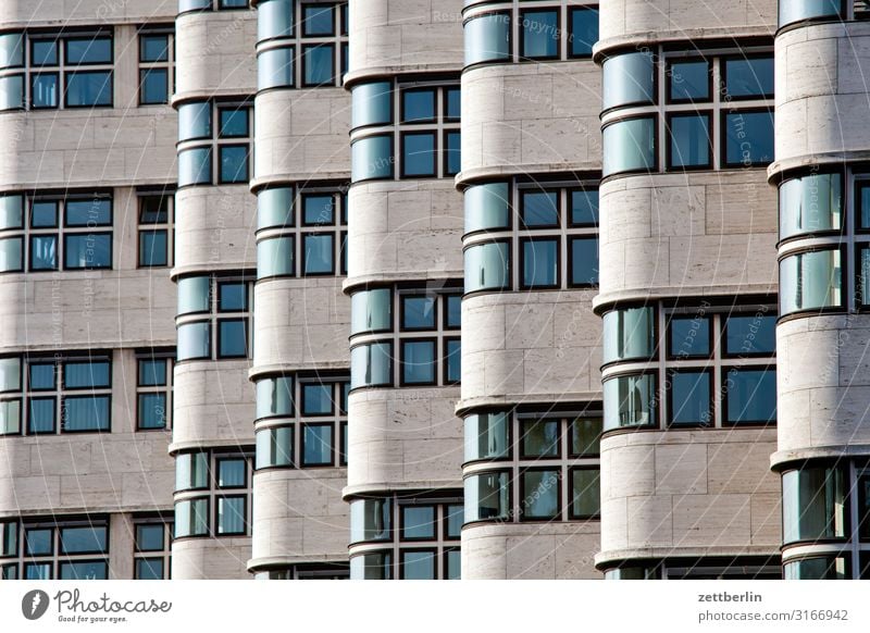 Shellhaus Architektur Bauhaus Etage Fassade Fenster Vorderseite Gebäude Haus shell haus shellhaus Menschenleer Textfreiraum Hintergrundbild Berlin Tiergarten