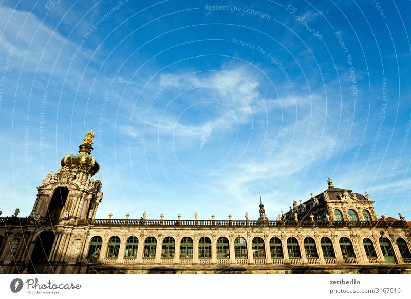 Dresdner Zwinger Dresden kronentor Empore orangerie Burg oder Schloss Altstadt Architektur Hauptstadt Ferien & Urlaub & Reisen Reisefotografie Sachsen Stadt