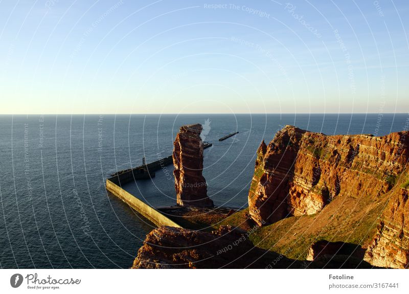 Lange Anna (Nathurn Stak) Umwelt Natur Landschaft Urelemente Erde Wasser Himmel Wolkenloser Himmel Horizont Schönes Wetter Felsen Wellen Küste Nordsee Meer