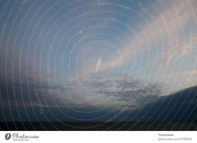 Nachthimmel Ferien & Urlaub & Reisen Umwelt Natur Pflanze Erde Wasser Himmel Wolken Klima Wetter Nordsee dunkel natürlich blau schwarz weiß Gefühle Vorsicht