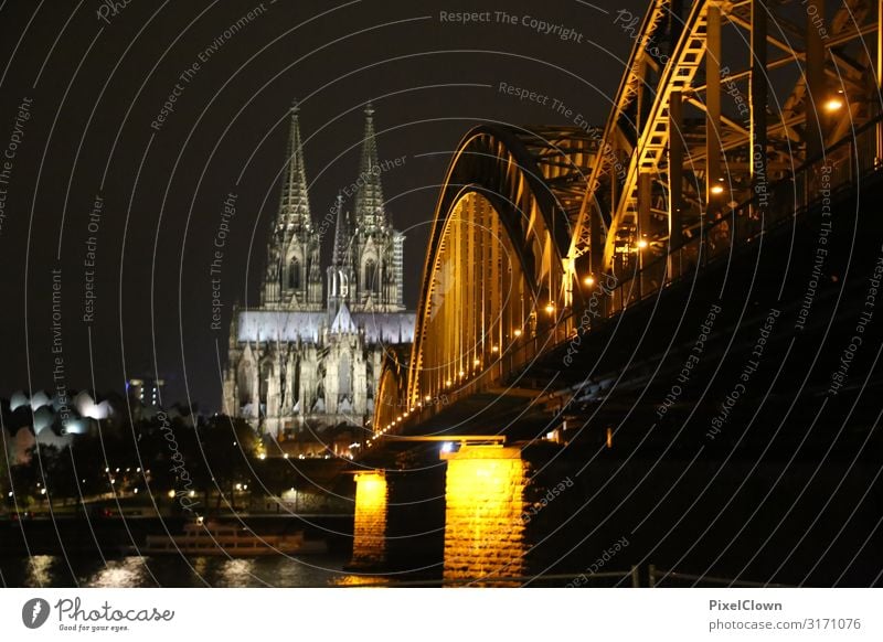 Kölner Dom Lifestyle Ferien & Urlaub & Reisen Tourismus Sightseeing Städtereise Häusliches Leben Nachtleben Kunst Stadt Stadtzentrum Skyline Kirche Gebäude