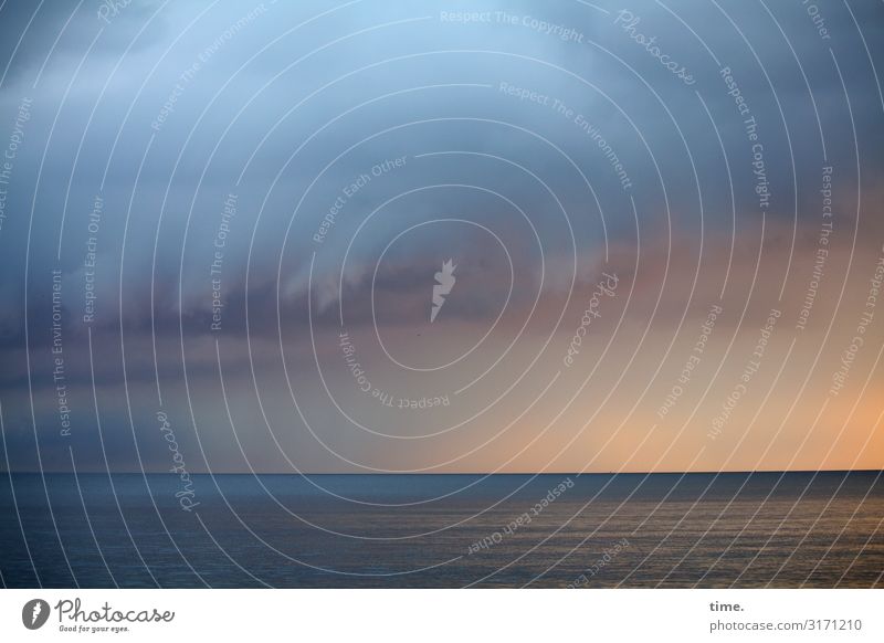 es braut sich was zusammen Umwelt Natur Landschaft Wasser Himmel Wolken Horizont Schönes Wetter schlechtes Wetter Unwetter Wind Sturm Wellen Küste Ostsee