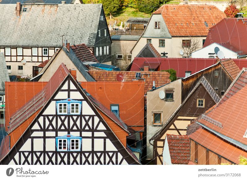 Hohnstein Berge u. Gebirge Dorf Elbsandsteingebirge Erholung Felsen Ferien & Urlaub & Reisen Herbst hohnstein Hügel Kleinstadt Landschaft Laubwald Stadt