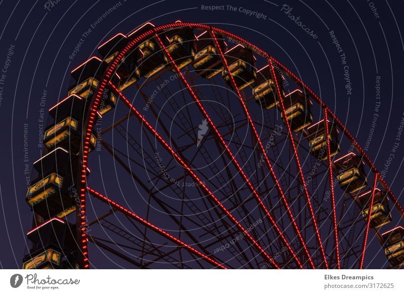 Riesenrad Dekoration & Verzierung fantastisch Fröhlichkeit mehrfarbig Aachen Kirmes Farbfoto Außenaufnahme Detailaufnahme Abend