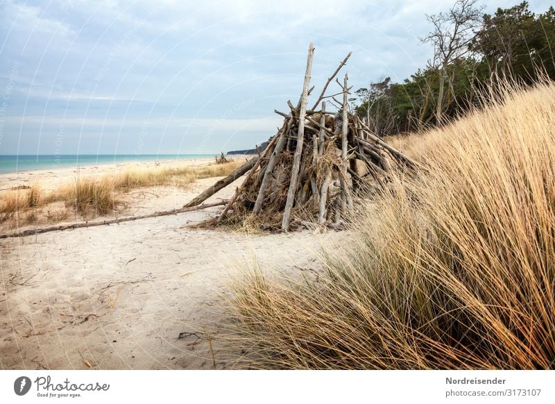 Weststrand Ferien & Urlaub & Reisen Strand Meer Insel Natur Landschaft Urelemente Sand Wasser Himmel Wolken Gras Küste Nordsee Ostsee Erholung maritim ruhig