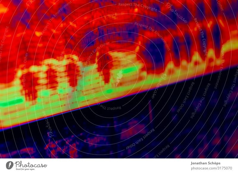 Audiosoftware Wellen Musik Wirtschaft Börse Computer Bildschirm Software Musik hören Medien rot schwarz Podcast Wellenform Tontechnik Klang Lautstärke