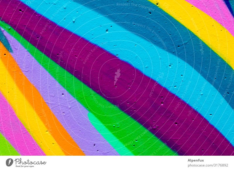 Hamburg ist Bunt | UT HH19 Mauer Wand Graffiti blau mehrfarbig gelb grün violett orange rosa rot Freude Glück Fröhlichkeit Zufriedenheit Lebensfreude