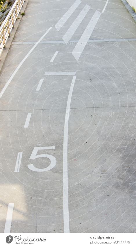 Fahrbahnmarkierungen und Fußgängerübergänge Sport Stadt Verkehr Straße Wege & Pfade Linie Streifen Bewegung grau weiß Sicherheit Fahrrad Großstadt durchkreuzen